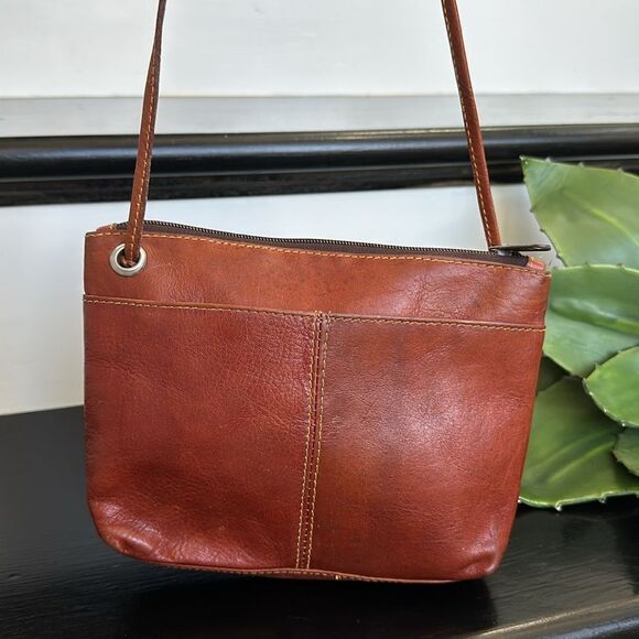 Joop vintage genuine leather crossbody minimalist shoulder handbag purse - Picture 2 of 12